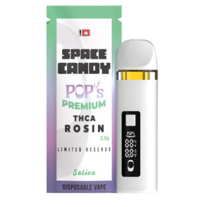 Pop’s Space Candy (Sativa) 2.5g THCA Rosin Disposable Vape